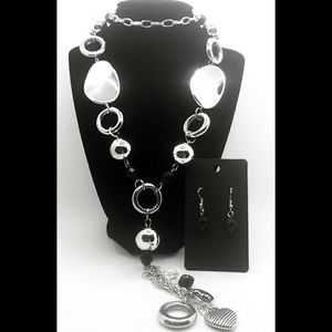 Silver Necklace w/ a hint of Black